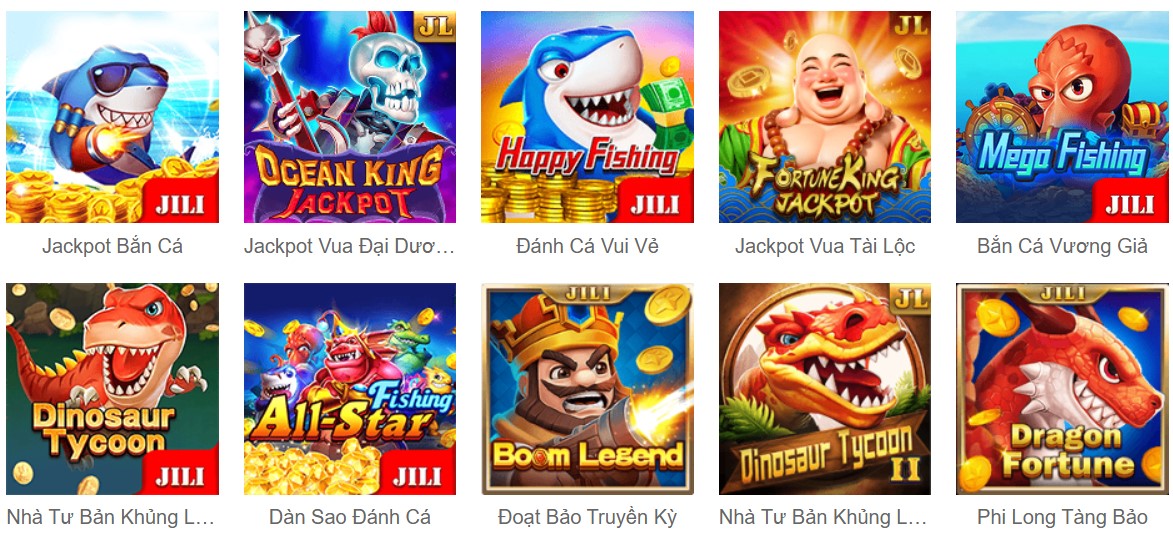 Game bắn cá rất đa dạng